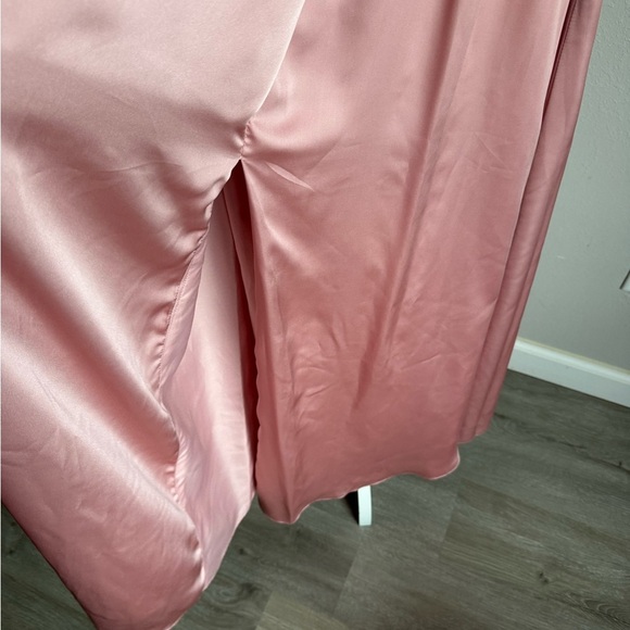 NWT White Vera Wang Ballet Pink Satin One Shoulder Bridesmaid Dress Womens 12 - Picture 3 of 9